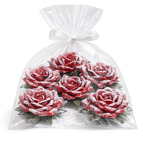 Rose head red 11,5 cm 3 pcs/set