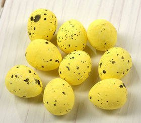 Plover's eggs - Styrofoam ca. 24 pcs/pkg, yellow, 1,5-2 cm