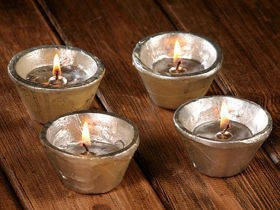 Set of 4 silver candles