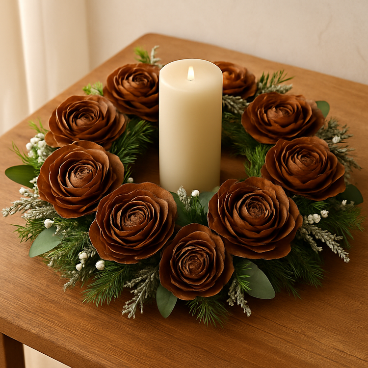 Cedar Wood Roses 6 pcs/pkg