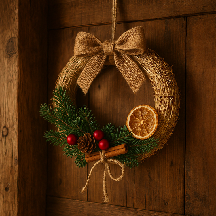 Wreath of straw 25 / 4 cm 