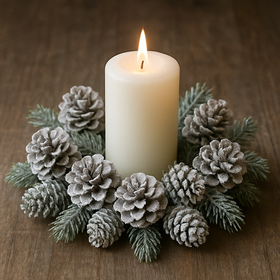 Mountain pine cone, 12 pcs/pkg white