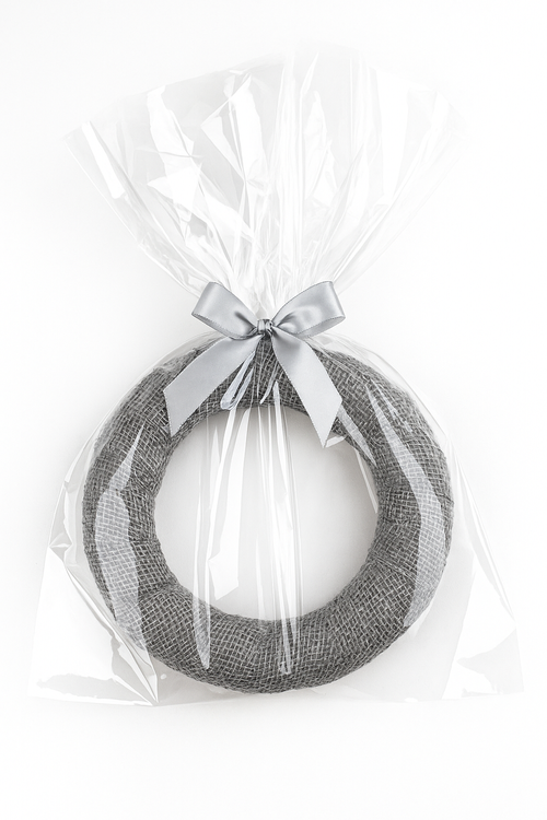 Kranz aus Jute ca. 25 cm silbern