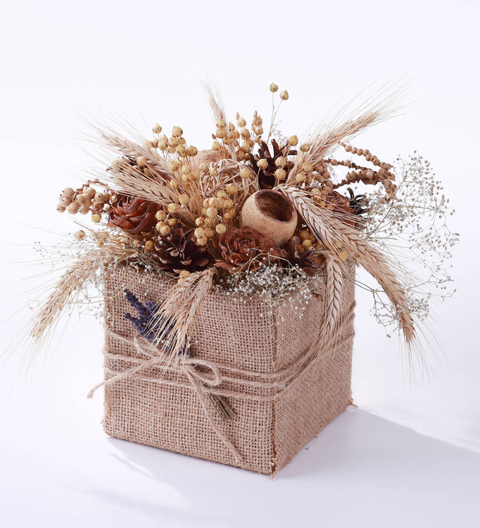 Bunch of grass, grains and linum, ca. 40 cm