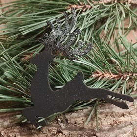 Weihnachts Hirsch Anhänger aus Holz Schwarz 4/6 cm