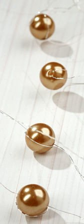 Girlande Perlen 200 cm - golden