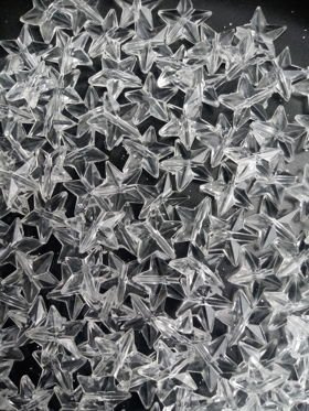 Gwiazdki akrylowe 1,5 cm – transparentne ozdoby świąteczne 50 g (ok. 160 szt.)