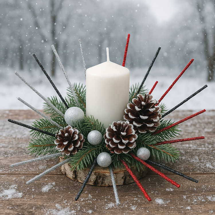 Glittered sticks, 30 cm, 8 pcs/pkg - mix