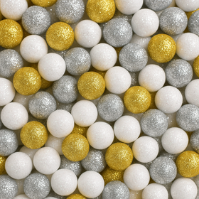 Weiße Glitzerkugeln 15mm 24 / Pack