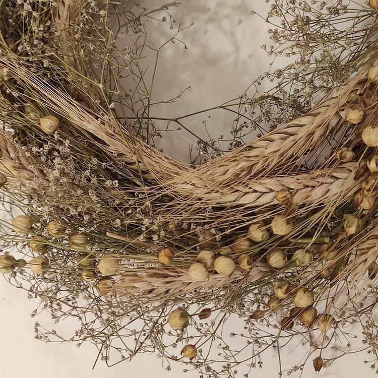 Bunch of grass, grains and linum, ca. 40 cm