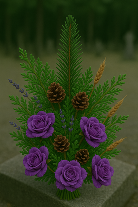 Wreath 35-40 cm purpkle