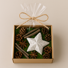 Rustic ceramic star - silver (ca.15cm)