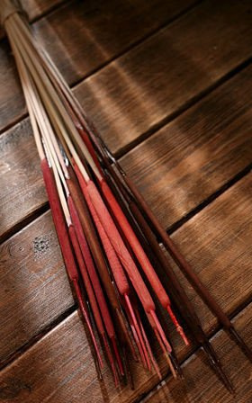 Bunch of water sticks, red-brown