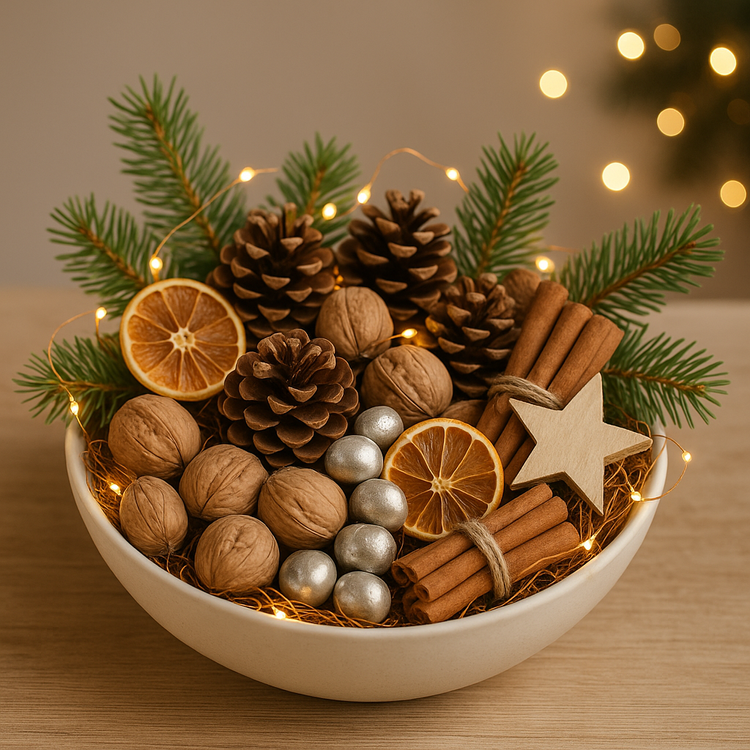 Decorative hazelnut 18 pcs - silver