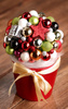 Arrangement 10011 Christmas ball in red flower pot 