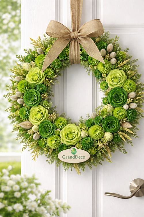 Kwiaty shola zielone mix 60 szt. (2–6 cm) – jasna i ciemna zieleń | Kolekcja GrandDeco