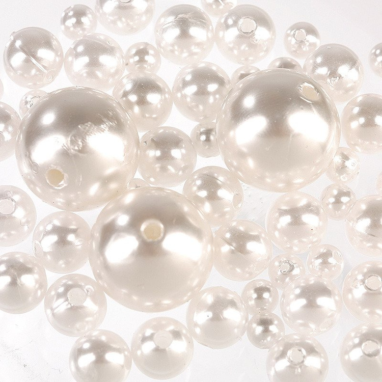 Białe Perełki Koraliki Dekoracyjne 50 g | | Do Bombek, Stołu, Rękodzieła
