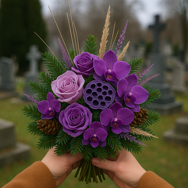 Wreath 35-40 cm purpkle