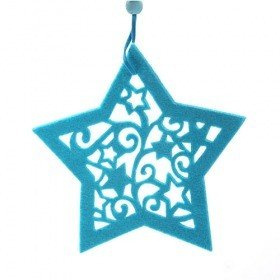 Filzstern - Gehänge, azurblau, 15 cm