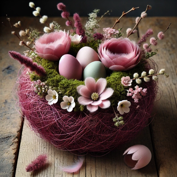 Natural sisal, prepacked, 50 g, dark pink