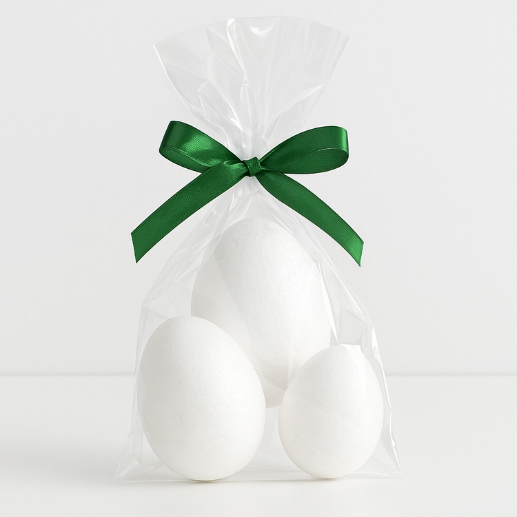 Egg of styrofoam, 6 cm, 6 pcs/pkg