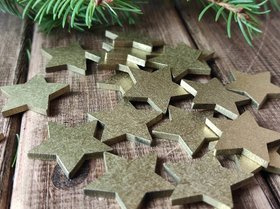 Weihnachtsdekoration aus Holz, Holzsterne 3 cm-12 St./Pack