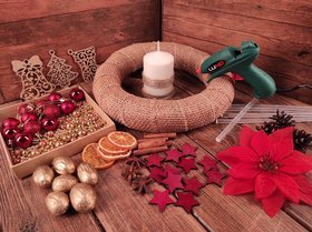 WEIHNACHTEN DIY Girlande Kopfschmuck DIY Kerze ROT GOLD