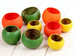 Bell cup, 9 pcs/set, green-yellow-orange 