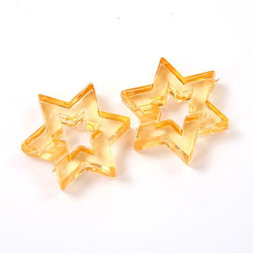 Acryl orangen offene Sterne ca. 16 Stück - 50 g, 3 cm