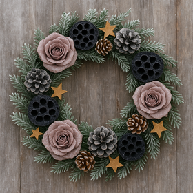 Lotus dyed diameter 6-8 cm 6 pcs/pkg black