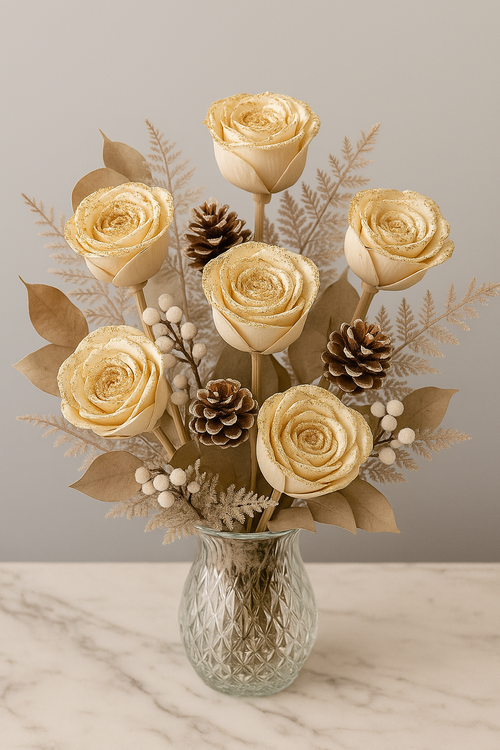 Titonia am Draht 2-3 cm 60 Stck golden