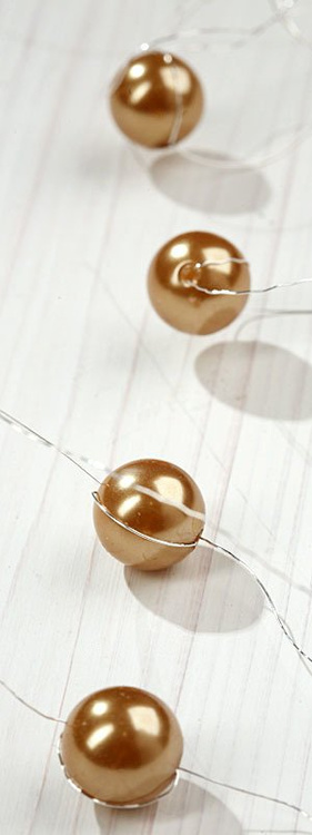 Girlande Perlen 200 cm - golden