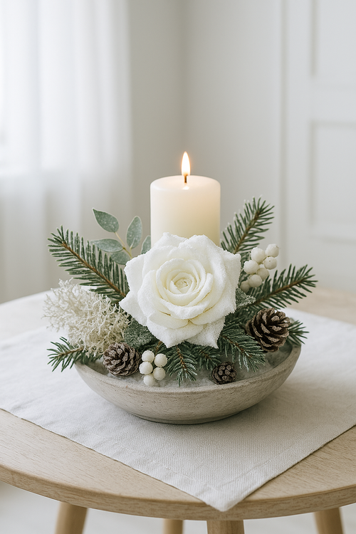 Künstliche Rosen entwickelt weiß weiß 3 Stück / Pack