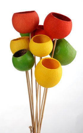 Strauß des Bell Cups, 9 Stücke, grün-gelb-orange