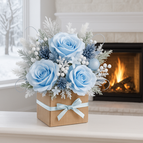 Rosenstrauß, Blumenkasten, Blumenkorb aus Rosen und Wildblumen Muttertag, Geburtstag, Namenstag