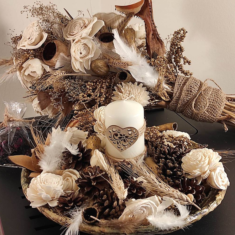 Pine cone, golden 12 pcs/ pkg