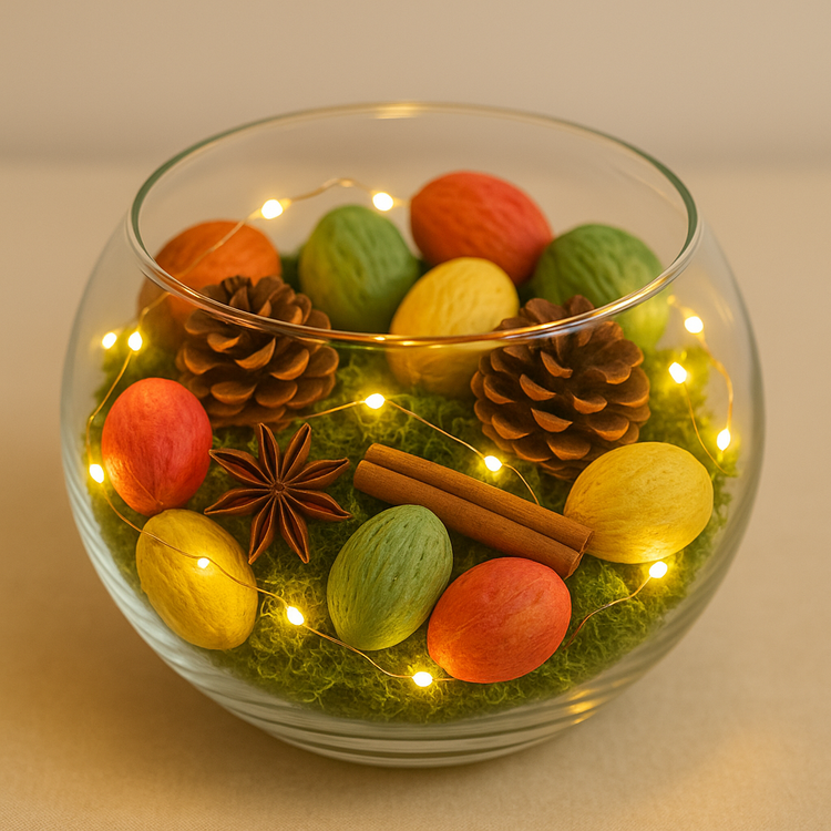 Amrakugeln, 12 Stck, grün-orange-gelb