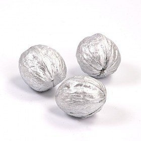 Decorative nut 12 pcs., silver