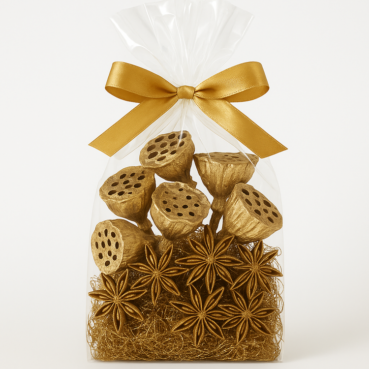 Dekorativer, goldener Anis, 12 Sterne