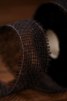 Band aus Jute 5 cm / 5 m schwarz