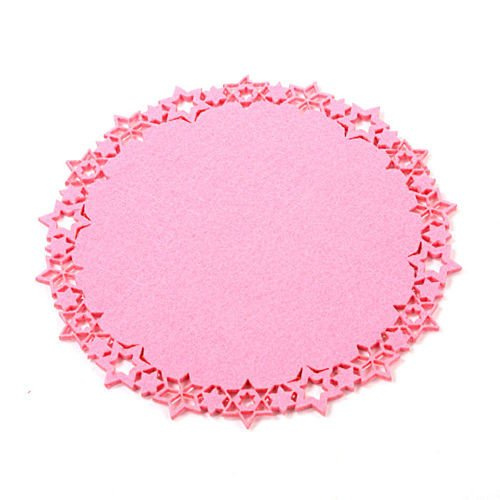 Pink felt mat with stars 20cm