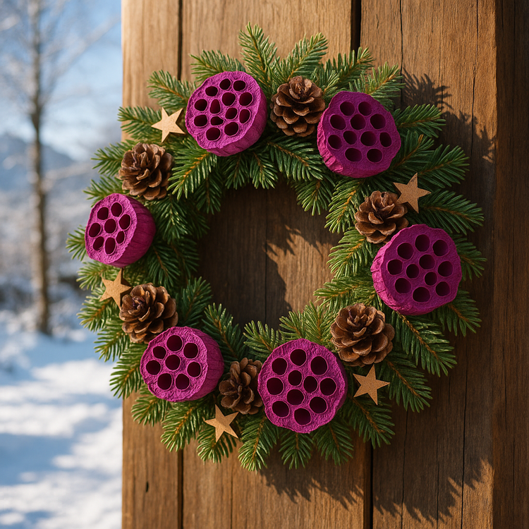 Lotus dyed diameter 6-8 cm 6 pcs/pkg fuchsia