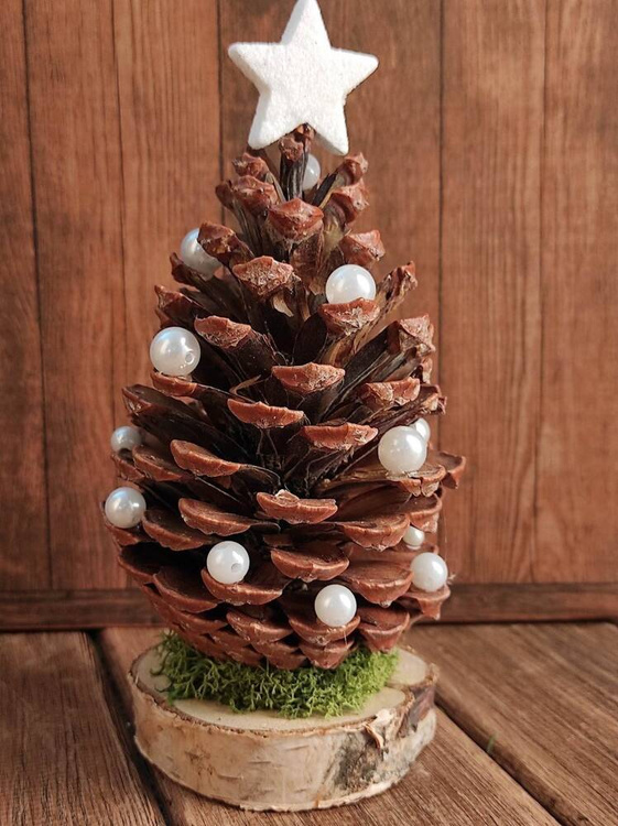 cone on a birch base