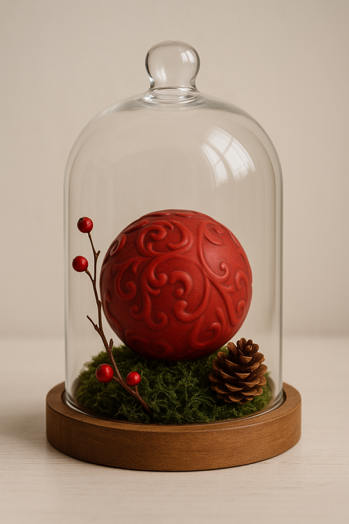 Rote, keramische Kugel, 8,5 cm