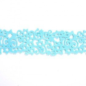 Azurblaue Filzgirlande, 6  cm / 180 cm