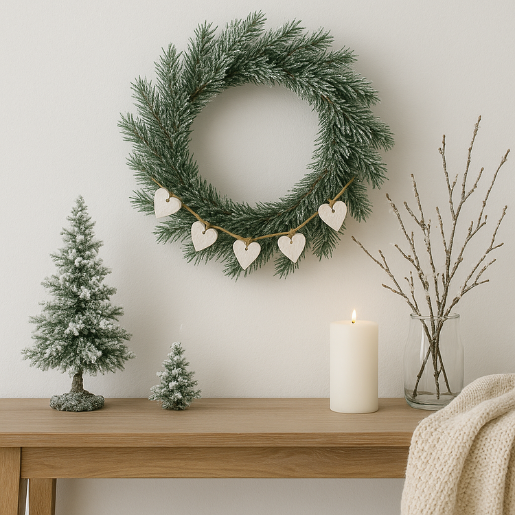 Girlande aus Birkenherzen 150 cm