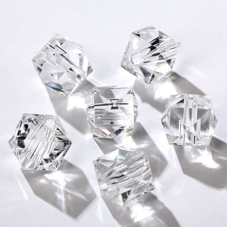 Acrylic diamond cubes with slot 24pcs/pkg transparent