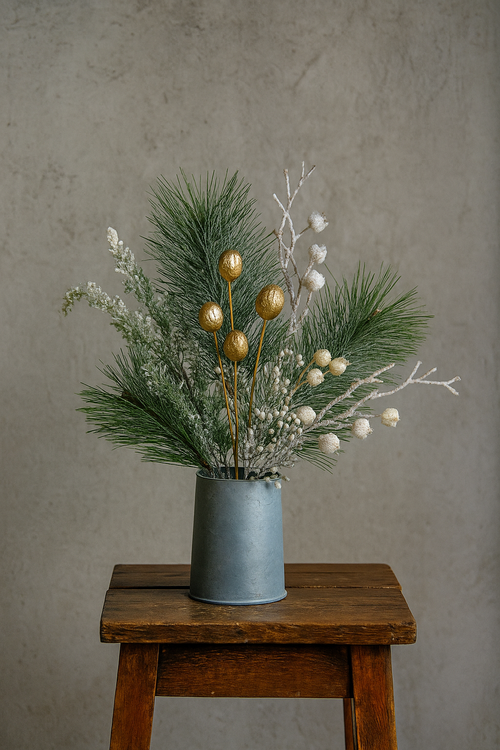 Exotische Früchte am Stäbchen, 6 Stücke - 30 cm, golden