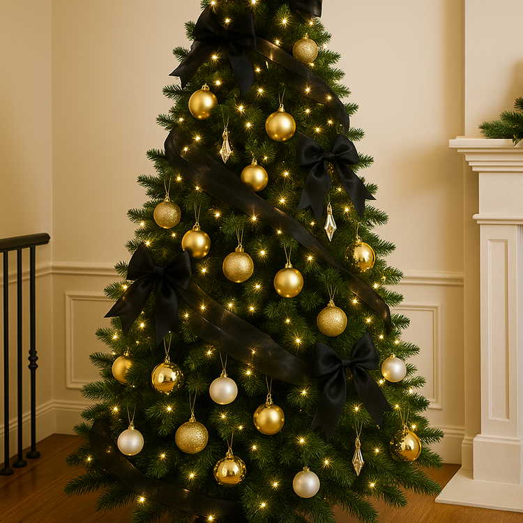 Organza, trimmed 12 cm, length 9 m (black)