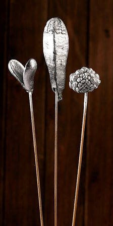 Set of plants on stick- silver